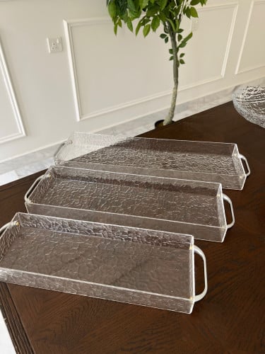 طقم صينية شفاف 3 قطع