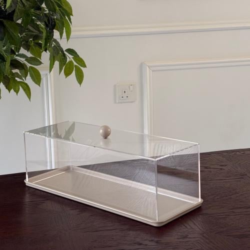 صحن أسود بغطاء مع ستاند اكرليك