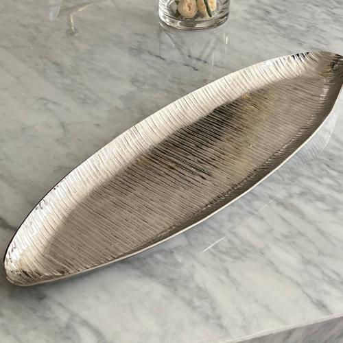 صينية فضي بيضاوي