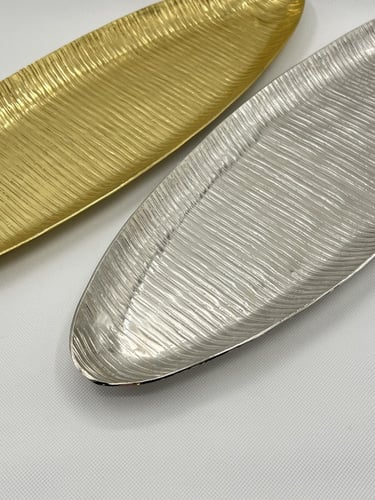 صينية فضي بيضاوي