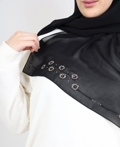 طرحة أمواج رواق تطريز يدوي مع سواروفسكي