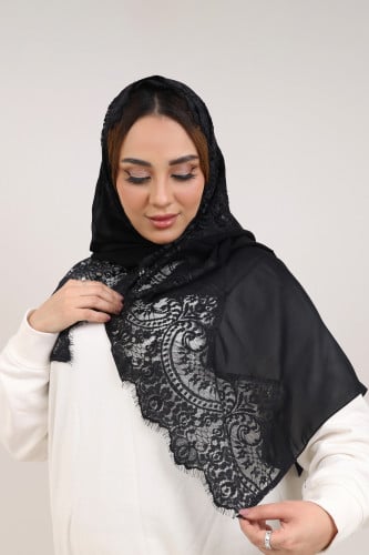 طرحة أمواج نص دانتيل مع معدن