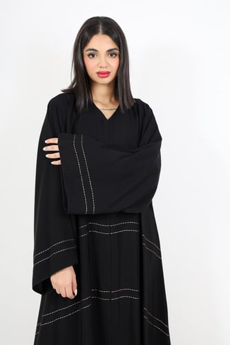 عباية صالونا هيف خيط مبروم تطريز كامل العباية