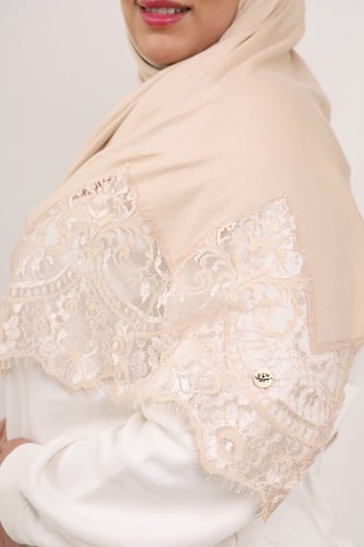 طرحة قطن تركيبات دانتيل