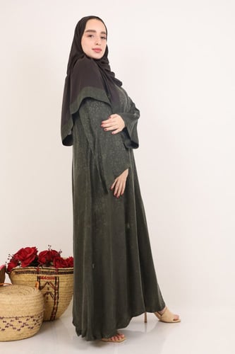 عباية حرير مغسول بيلسان