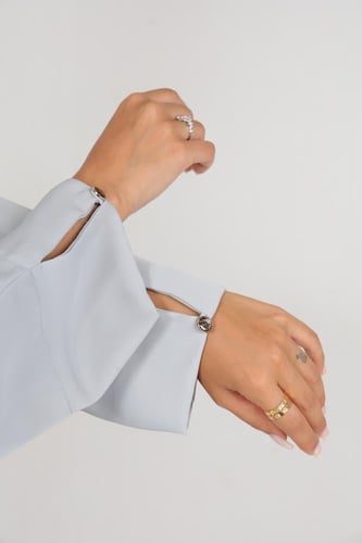 عباية فرسان تركيبات فوزية (رمادي فاتح)