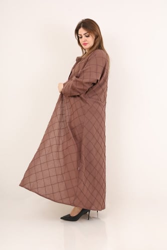 عباية مربعات لينن زينة