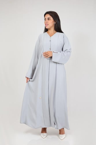 عباية فرسان تركيبات فوزية (رمادي فاتح)