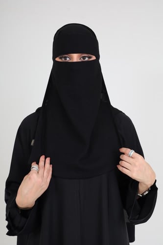نقاب خيشة مفتوح ربطة