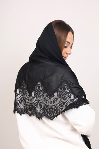 طرحة أمواج نص دانتيل مع معدن