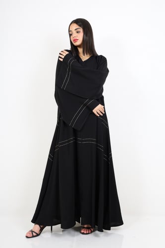 عباية صالونا هيف خيط مبروم تطريز كامل العباية