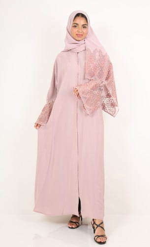 عباية صالونا سندس دانتيل على الكم