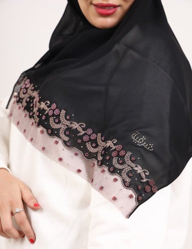 طرحة تطريز يدوي كرستال