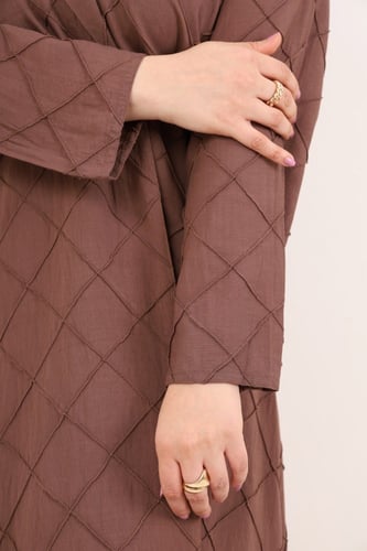 عباية مربعات لينن زينة