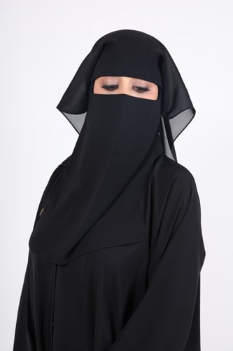 نقاب كويتي مطاط ربطة سادة