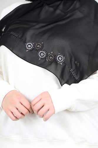 طرحة أمواج دوائر تطريز مع كريستال سواروفسكي