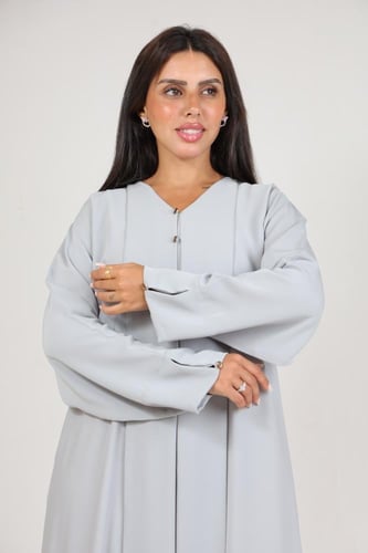 عباية فرسان تركيبات فوزية (رمادي فاتح)