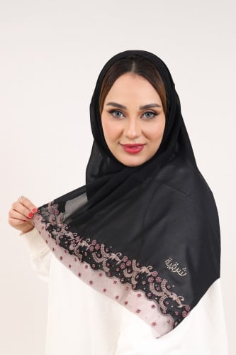 طرحة تطريز يدوي كرستال