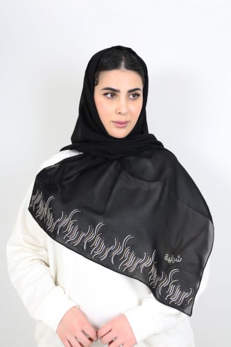 طرحة أمواج خطوط تطريز مع كريستال سواروفسكي