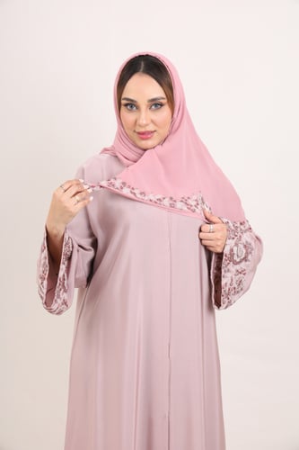 عباية صالونا يدوي سوارفسكي لوجين