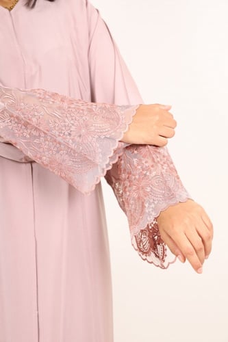 عباية صالونا سندس دانتيل على الكم