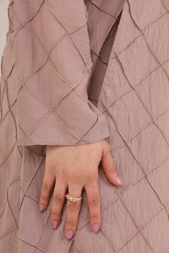 عباية مربعات لينن لينة