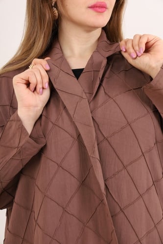 عباية مربعات لينن زينة