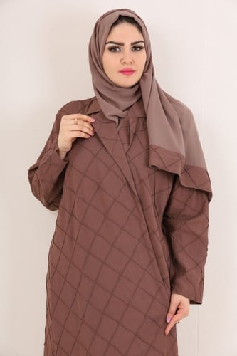 عباية مربعات لينن زينة