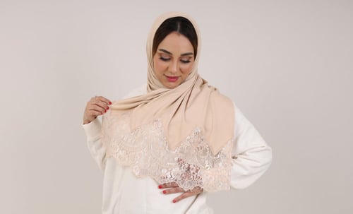 طرحة قطن تركيبات دانتيل