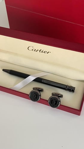 قلم وكبك اسود مطفي كارتير رجالي مع ملحقاته