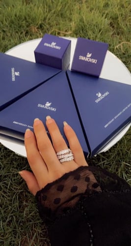 خاتم سوارفسكي فضي