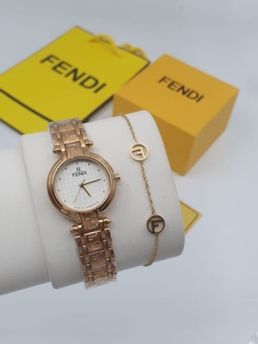 ساعة + سوارة فندي