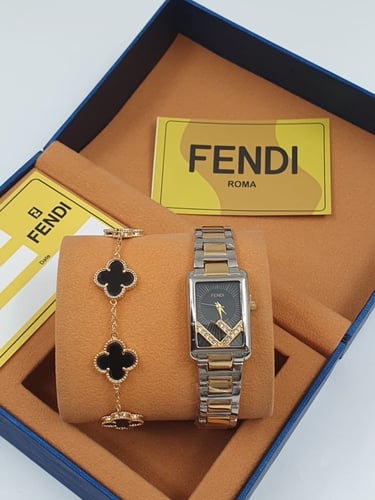 ساعة + سوارة فندي