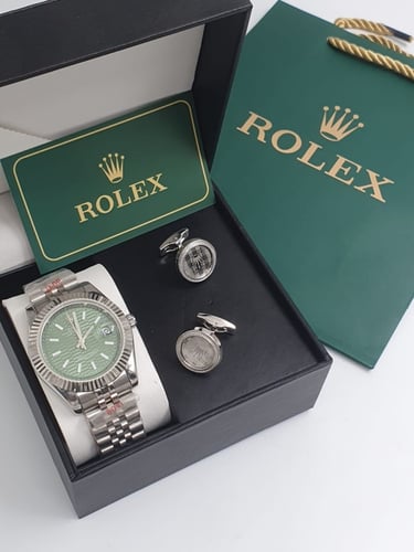 ساعة رولكس مع كبك رجالي