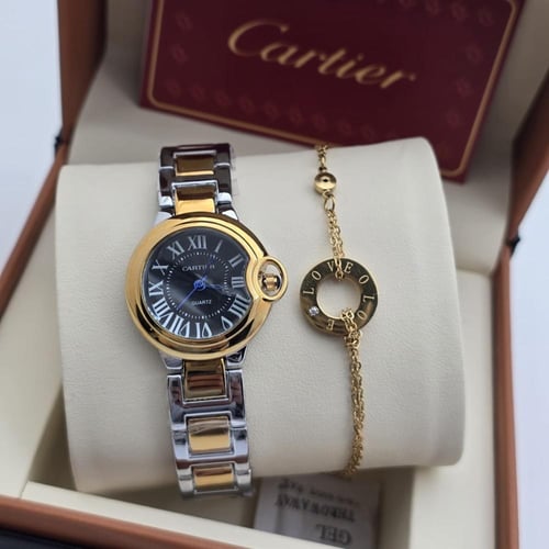 ساعة + سوارة كارتير نسائية