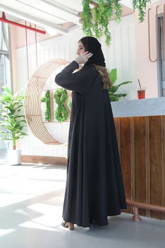 عباية دبل كلوش قماش لمسات