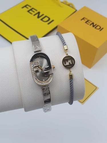 ساعة + سوارة فندي