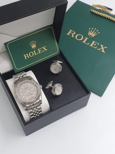 ساعة رولكس مع كبك رجالي