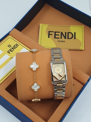 ساعة + سوارة فندي