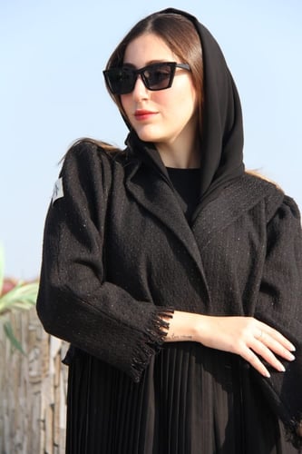 عباية قماش شانيل وكسرات