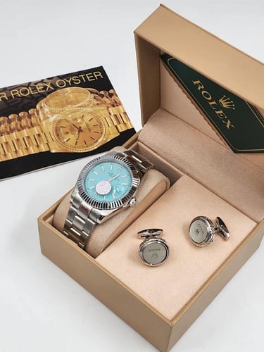 ساعة رولكس مع كبك رجالي