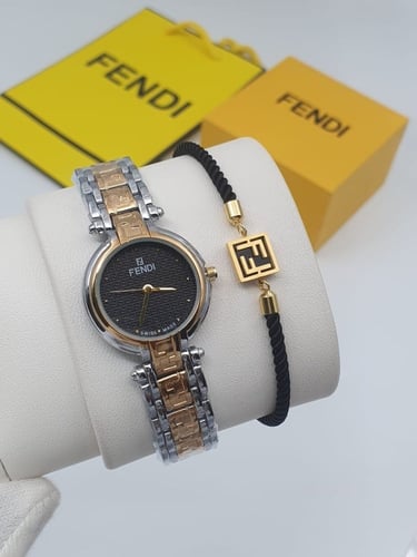 ساعة + سوارة فندي