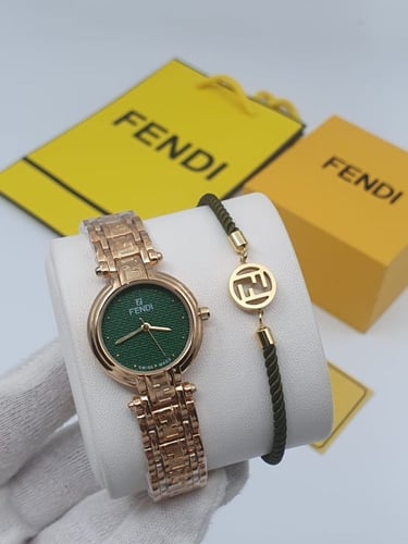 ساعة + سوارة فندي