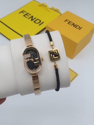 ساعة + سوارة فندي