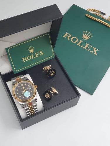 ساعة رولكس مع كبك رجالي