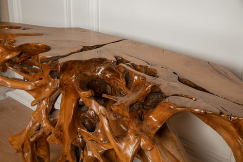 مدخل فاخر من خشب التيك الطبيعي