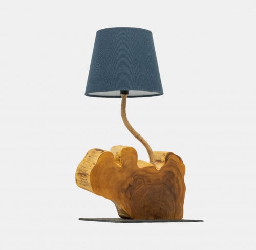 انارة خشبية مع غطاء أزرق