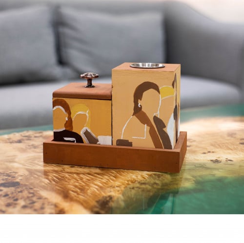 طقم مباخر خشبي- رسم