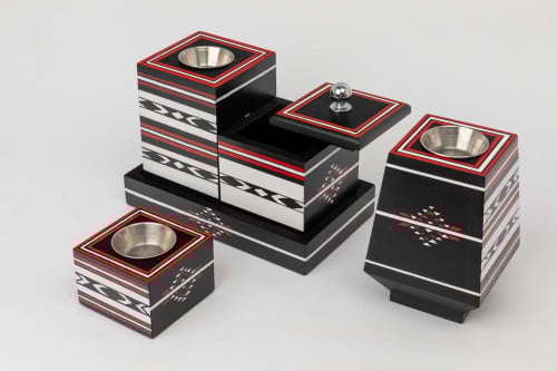 طقم مباخر خشبي -رسم