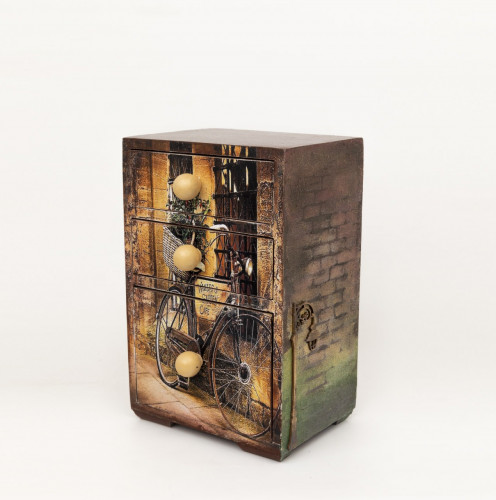 صندوق ديكوباج برسمة الدراجة